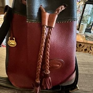 Vintage 1980’s Dooney & Bourke Burgundy Leather AWL Bucket Bag!